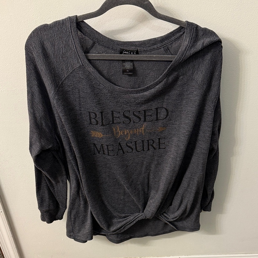 Charcoal Gray Women's Sweatshirt with Inspirational Print